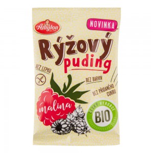 AMYLON BIO puding ryžový malinový, bez lepku, 40g