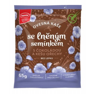 SEMIX ovsená bezlepková kaša s čokoládou,kešu,ľanom 65g