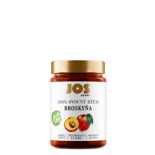 JOS Berry 100% BIO Broskyňový džem bez pridania cukru, 200g