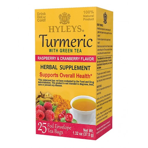 HYLEYS Turmeric with Green Tea, Raspberry & Cranb 25x1,5g (2344)