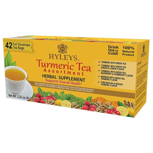 HYLEYS Turmeric Tea Assortment Herbal Supplement 42x1,5g (2347)