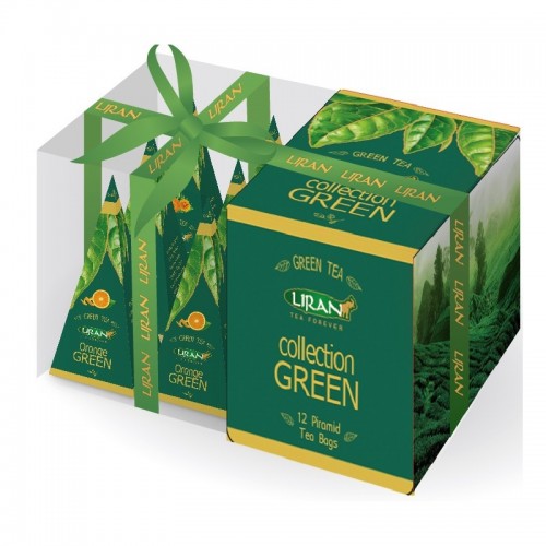 LIRAN Pyramídová olekcia zelených čajov 12 x 2 g (L013)