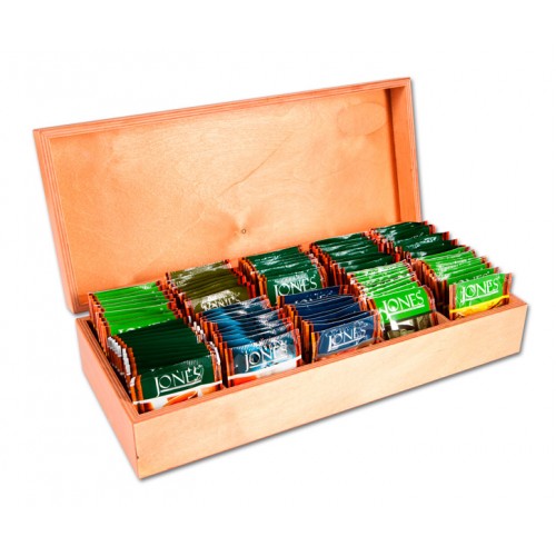 Drevená darčeková krabica na čaj (10x10) - s motívom slona