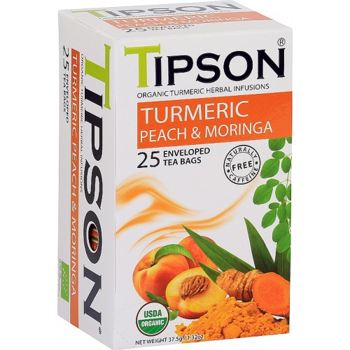 TIPSON Wellness Organic Turmeric & Peach Moringa, 25x1,5g (5020)