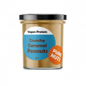 PURE NUTS VEGAN PROTEIN Crunchy Caramel Peanuts, 330g